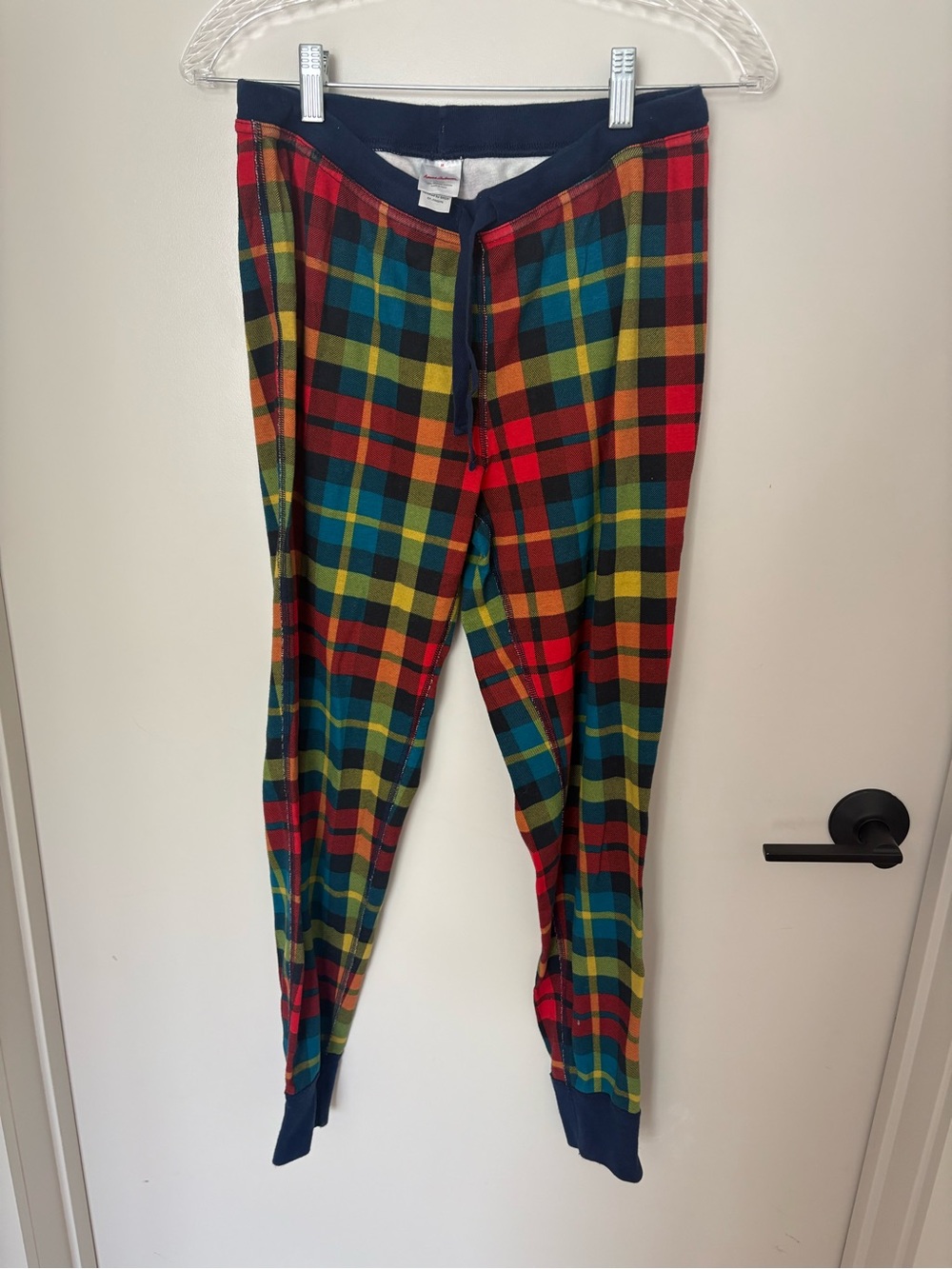 Hanna Andersson Jogger Pajama Pants Plaid Multi-Color Organic Cotton Medium